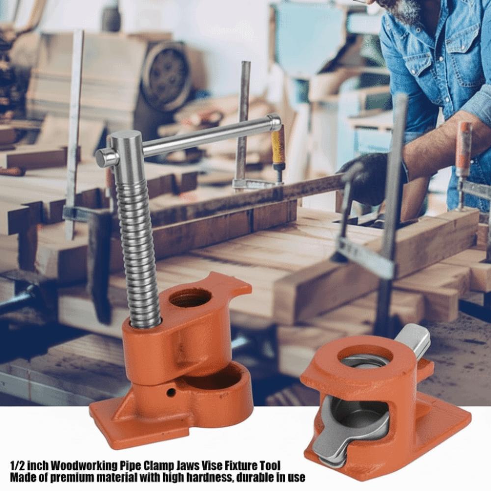 With Handle Pipe Clamp Jaws Cast iron Clamp Fixture Set Durable Woodworking Tool Kit Plumbing Jobs