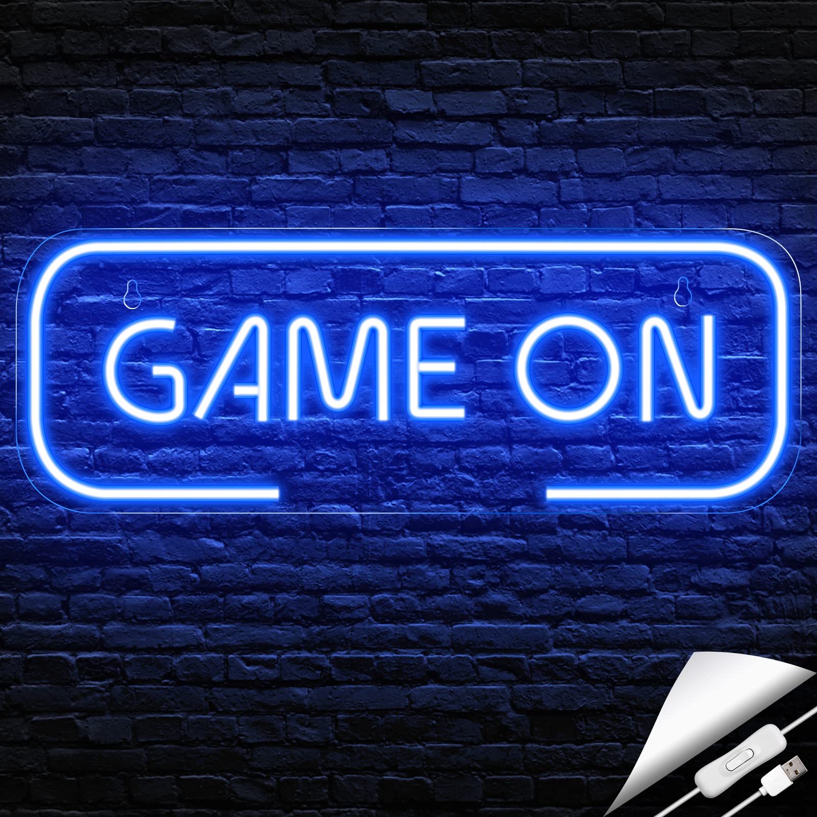 

Game On Neon Sign for Game Room Decor - LED Sign for Teen Boy Room Decor, Gamer Wall Decor - Best Gamer Gifts for Boys, Kids