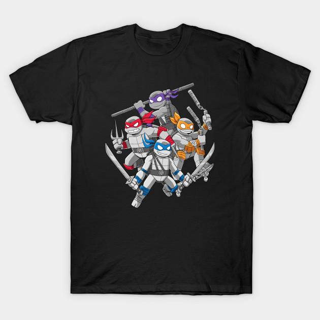 

Men Black Print T-shirt Ninja Turtles No-Cut Transfer Paper Print Cotton Tshirt L чёрный