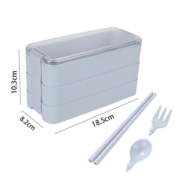 Portable Wheat Straw Bento Box: Insulated, Multi-Compartment, Japanese-Style, Microwave Safe for Office Workers & Students