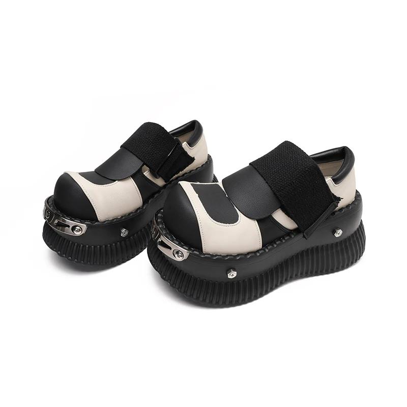 

New Metal Punk Y2g Women Asian Culture Platform Niche Design Height Increasing Harajuku Big Head Shoes 40