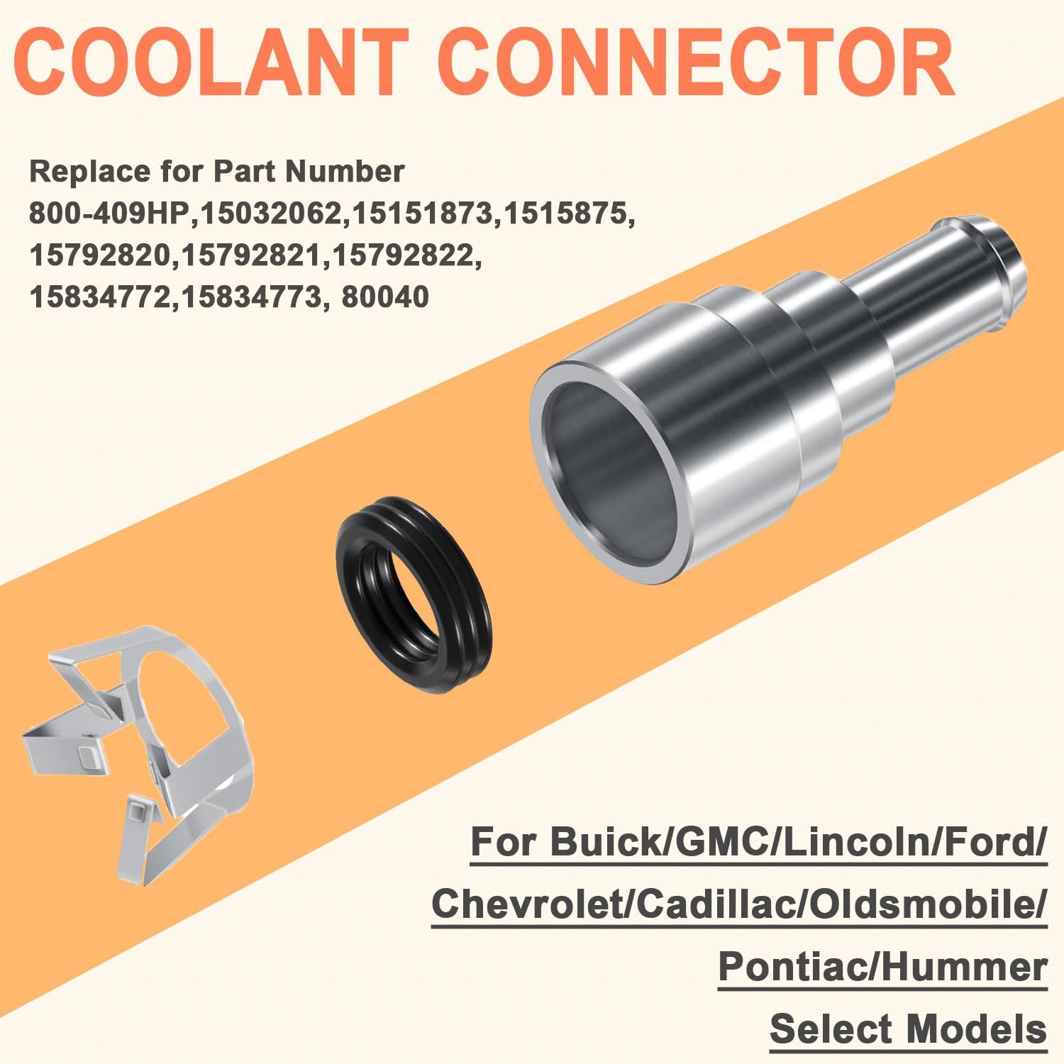 800-409HP Coolant Connector HVAC Heater Hose Connector Fits for Chevy GMC Ford Silverado Tahoe Sierra Yukon Escalade Lincoln GMC Buick