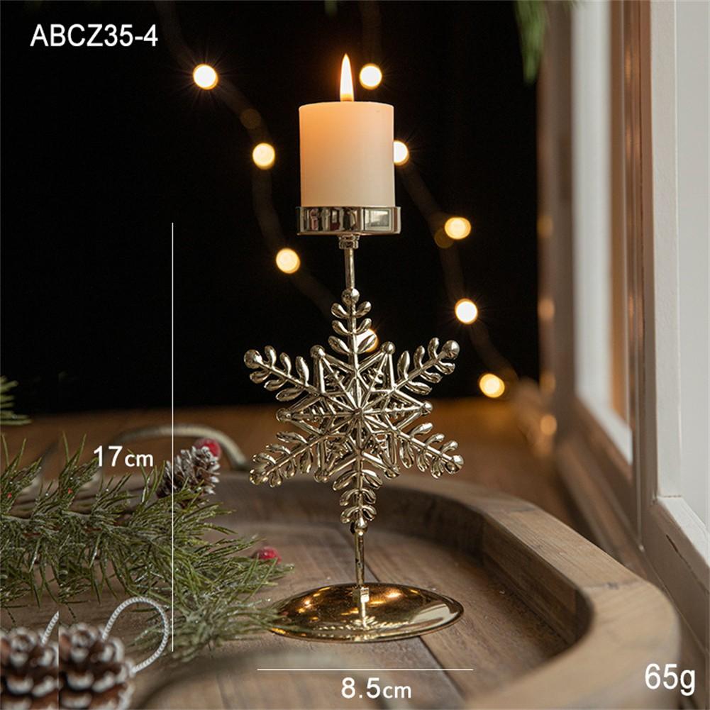 Festive Candle Holder Christmas Candle Holders Gold Color Versatile Use