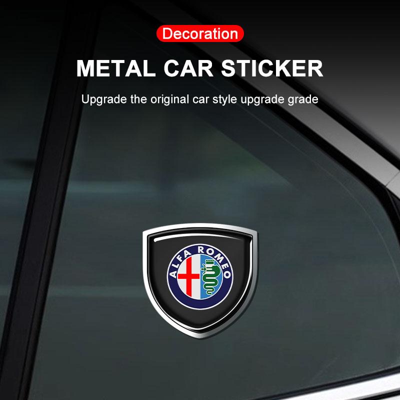 1Pcs 3D Metal Auto Door Shield Emblem Car Body Badge Sticker Styling for Alfa Romeo Giulia Giulietta MiTo Stelvio Tonale 4C 8C Disco Volante Gloria