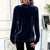Damen Casual Samt-Sweatshirt mit, Langarm-Pullover