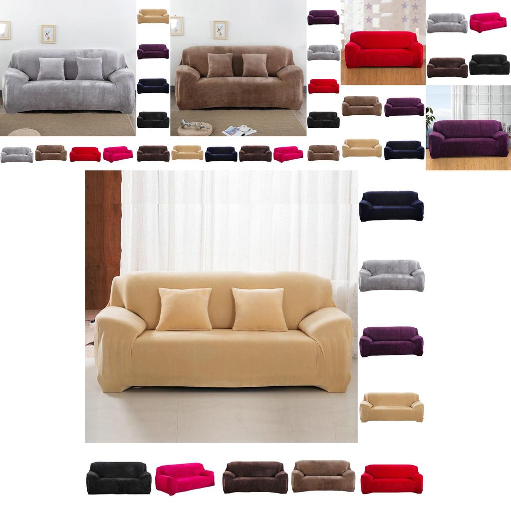 Wholesale Plush Sofa Cover Full Coverage Anti-slip Thick Single/three-person Amazon/wish/cross-border Hot