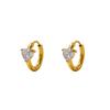 Stylish And Simple Women'S Geometric 316 Material Premium Sense 18K Gold Titanium Steel Rectangular Zircon Earrings