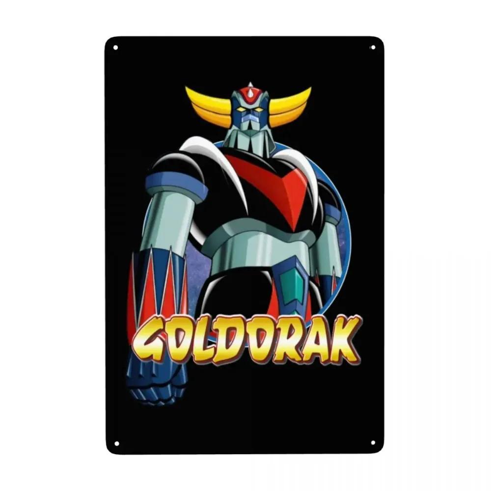 Vintage Goldorak Grendizer Metal Tin Sign  Custom Anime UFO Robot Wall Art Decor for Pub Cafe Yard  Rectangle Plaque