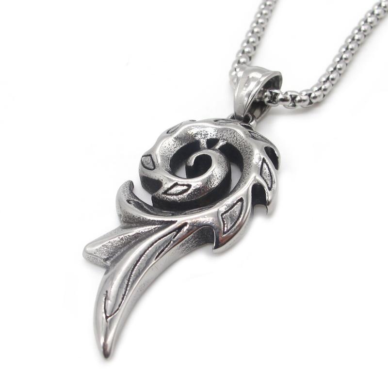Mens Egyptian Amulet Phoenix Rising Fire Pendant Necklace Stainless Steel Holiday Gift