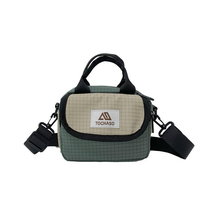 

Alphabet Pattern Grid Kids Casual Travel Shoulder Bag With Compartment Spacious Beige Gray