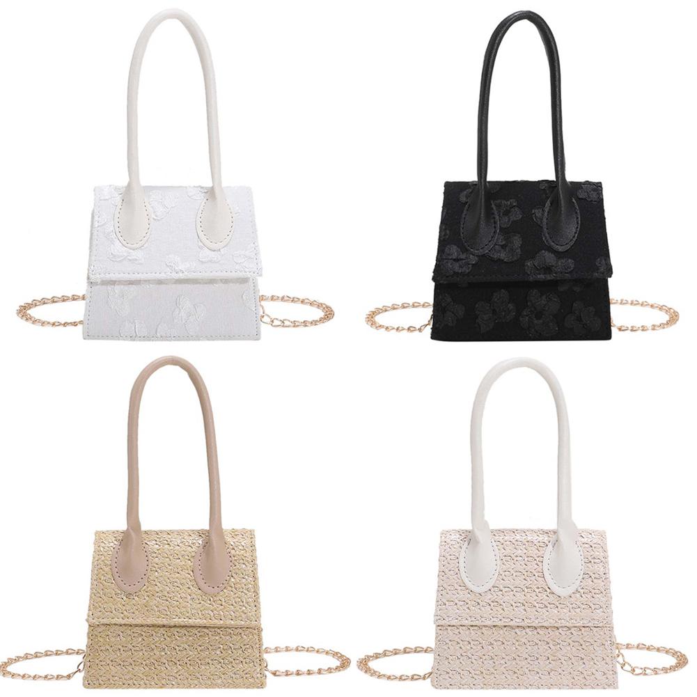 Buy Mini Shoulder Crossbody Bags Retro Print Straw Leather Handbags Chain Purse at affordable