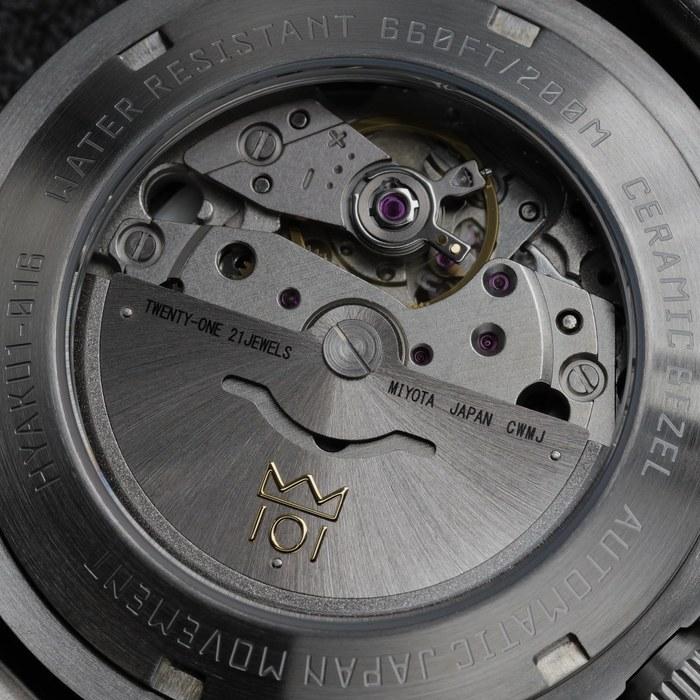 [HyakUICHI 101] Model.16N 38mm 200m Waterproof Automatic Diver's Watch Ceramic Bezel No-Date Mechanical Watch Automatic Black Hacking