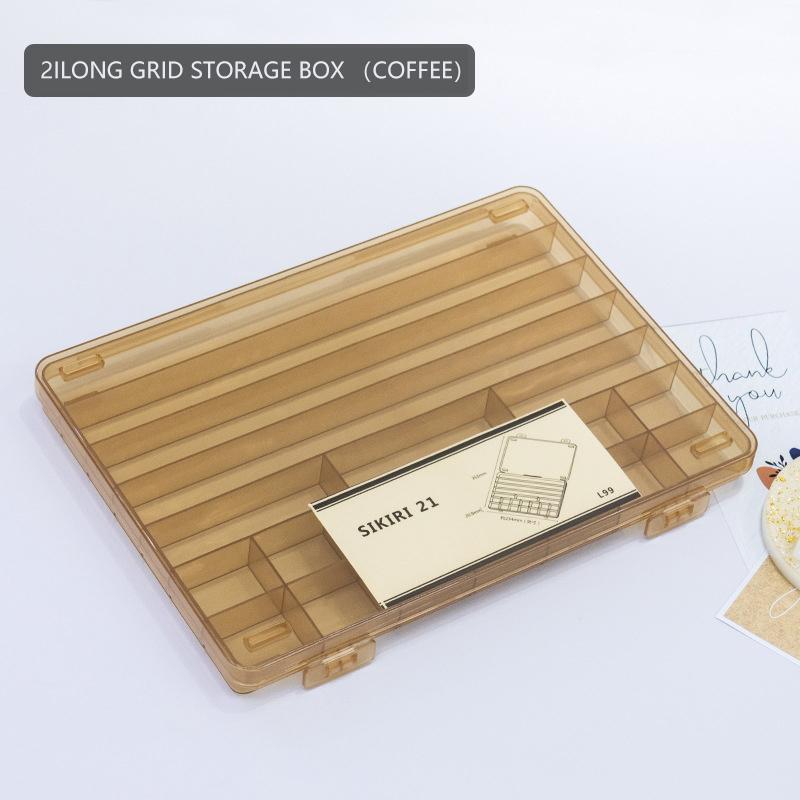 

21 Grid Nail Jewelry Storage Box Nail Art Painting Brush Storage Box Jewelry Rings Earrings Transparent Storage Box кофейный