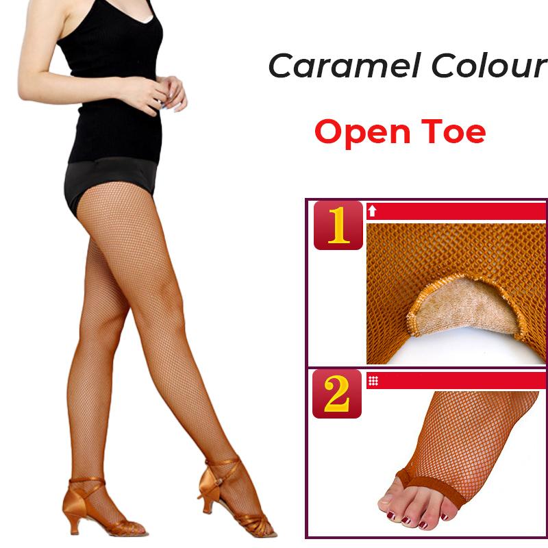 YIRAN sexy lingerie Dames Kind Zacht Net Latijnse Dans Visnet Panty Dicht en Open Teen Voor Ballroom En Salsa Dansen Basis Nylon Panty Adult 140-170cm