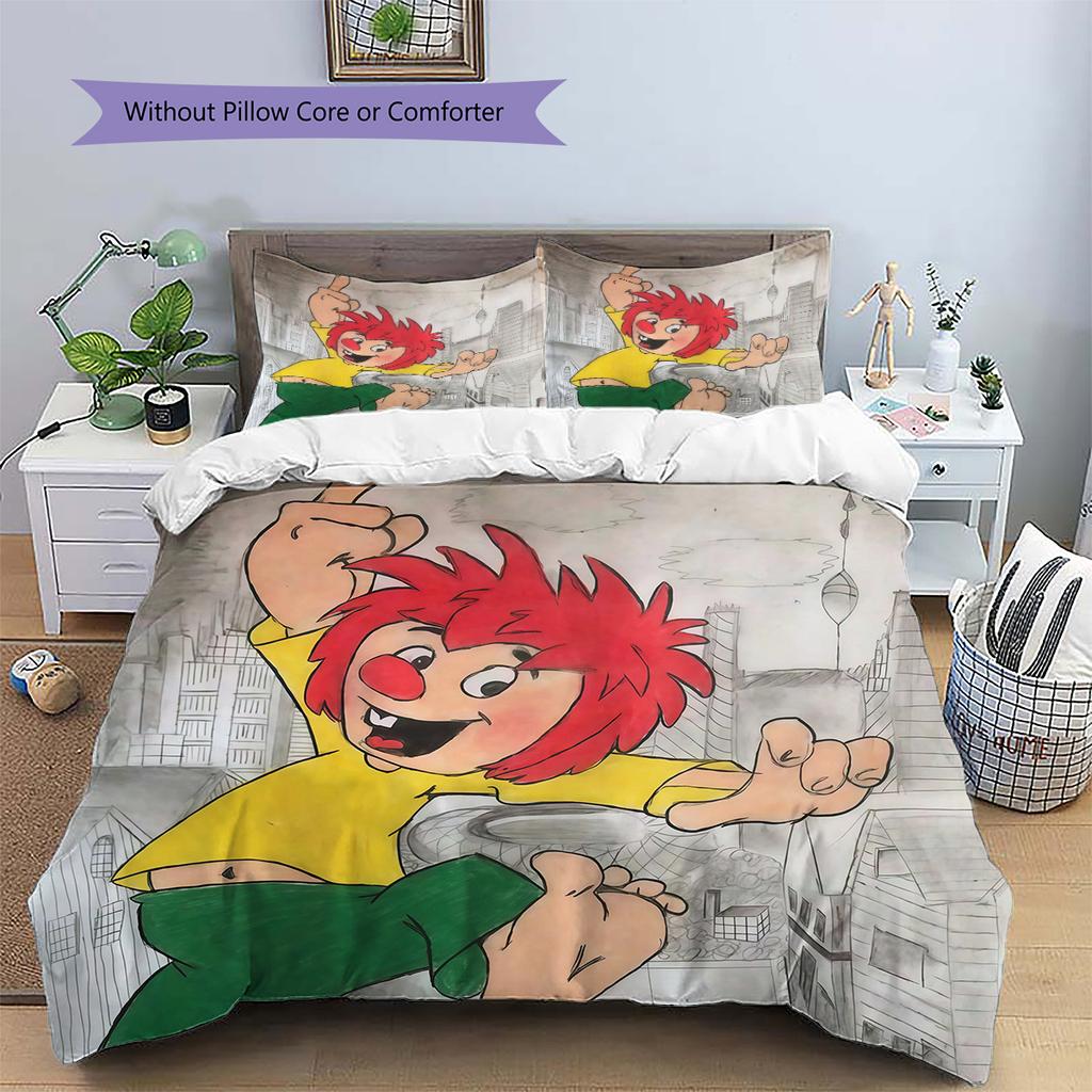 Pumuckl Pattern Bedding Quilt Set Home Decoration Gift (1 * duvet cover + 2 * pillowcase without core)