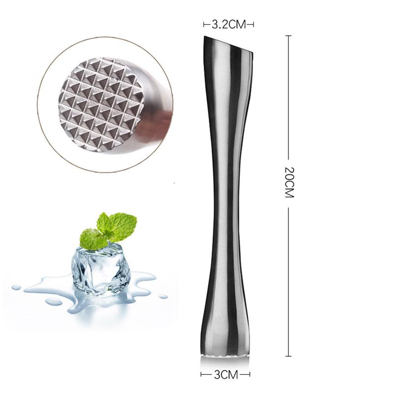 Stainless Steel Cocktail Muddler Fruit Ice Crusher Bartender Tools Professional Bar Supply Accessories for Cocktail Mojito Herbs