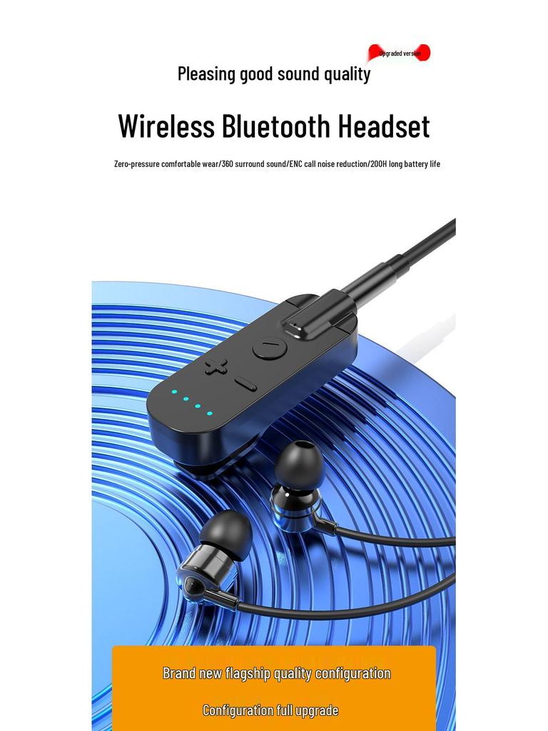 Universal Clip-On Bluetooth Headphone Receiver with Extended Battery, High-Quality Sound, Noise Reduction, and HD Calls