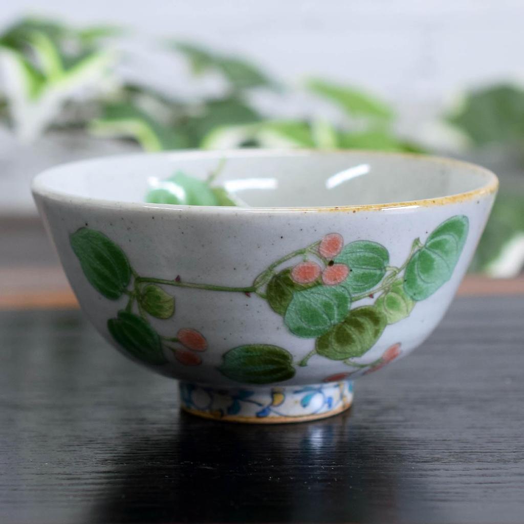 Waza no Kura Stylish Kutani Ware Rice Bowl, Sankirai Ceramic Bowl, Premium Brand, Made in Japan, Perfect as a Birthday Gift, 60th Birthday, 70th Birth