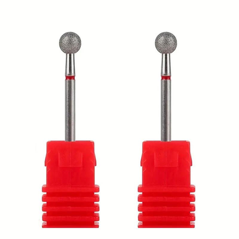 

2PCS Diamond Cuticle Clean Ball Head Nail Bit for Electric Machine Perfect for Gel Polishing Acrylic Manicure Pedicure Cuticle