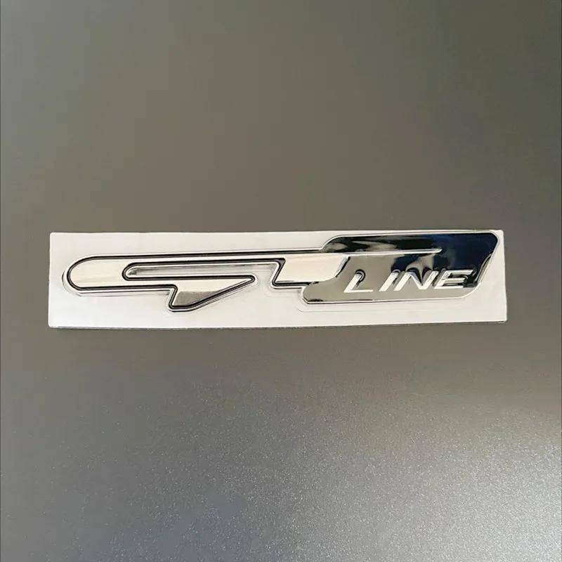 KMWL7 3D Metal GT Line Logo Car Rear Trunk Emblem Badge Decals For Peugeot 307 308 Renault KIA Rio K3 K5 Ceed Sportage Auto Stickers