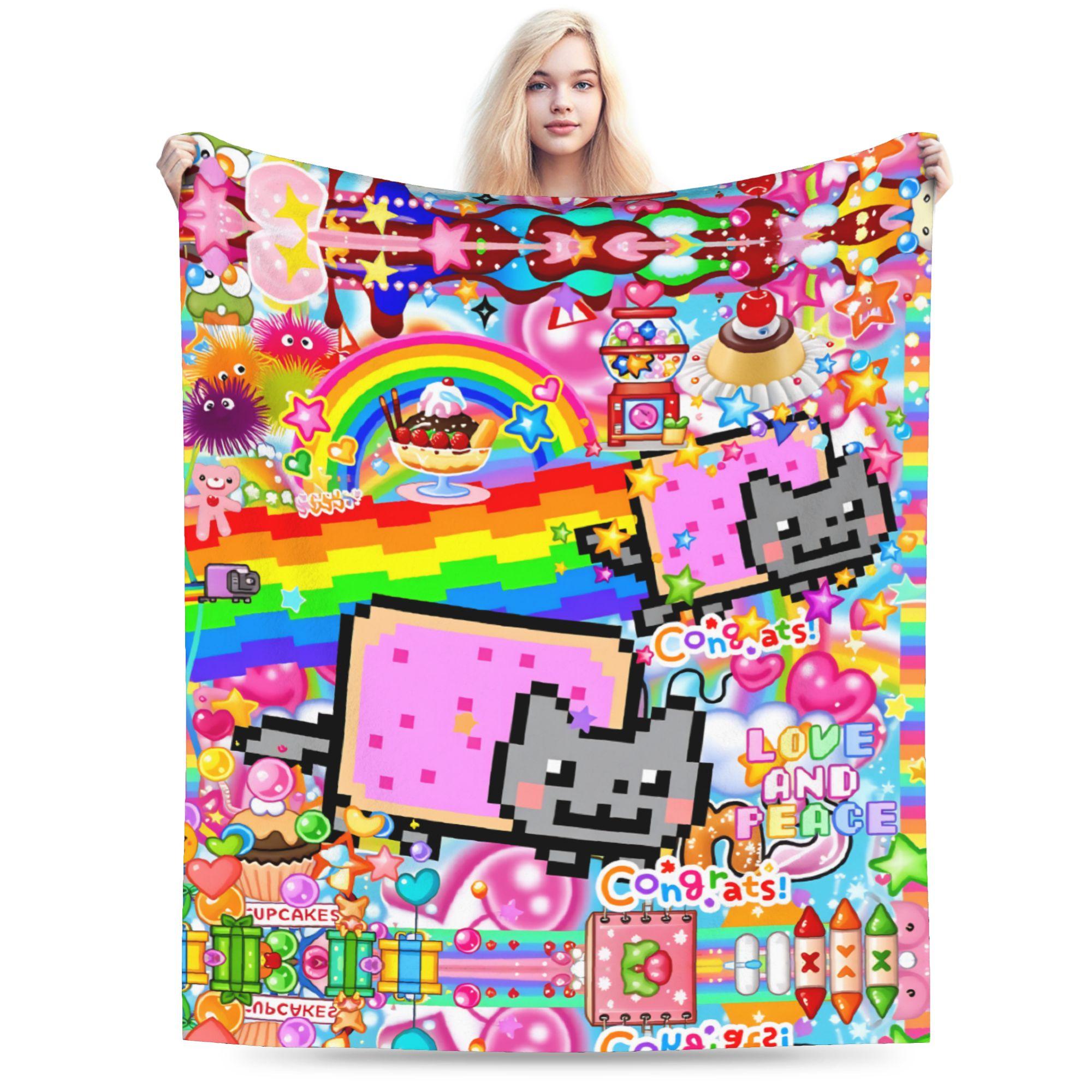 

Кіт Райдужний Піксельний Космос Нян Надзвичайно Теплі Ковдри Дитяча Плюшева Плед Новинка Диван Крісло Фланелева Постільна Накидка Диван-Ліжко 30x40in