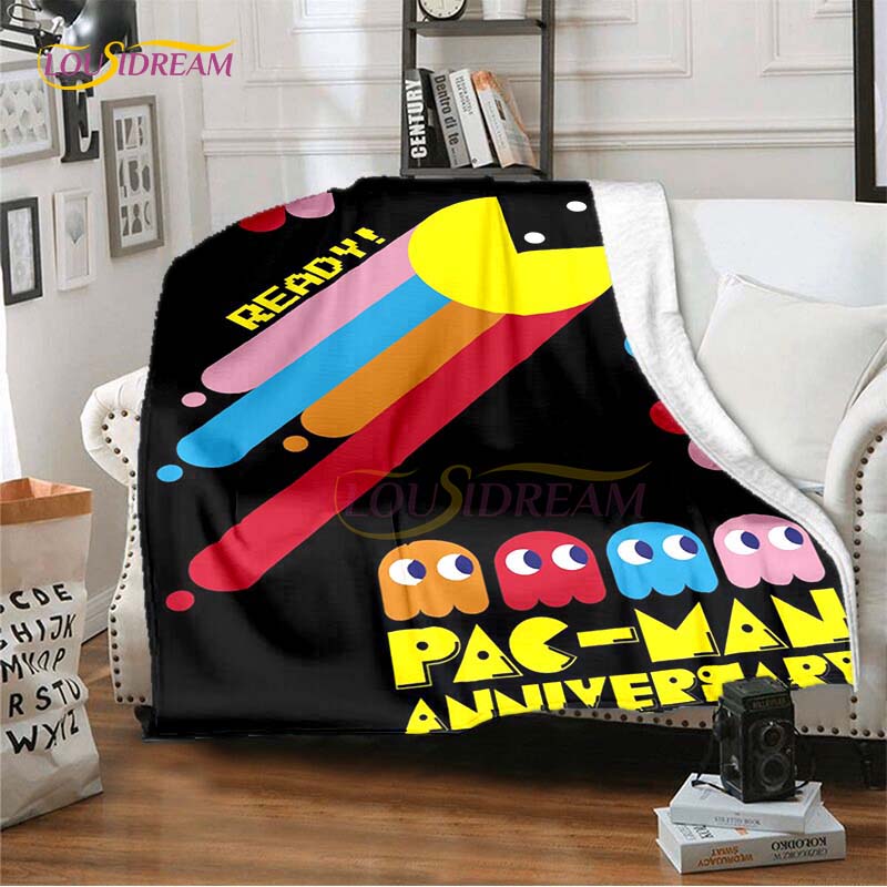 

Pc Game Pacman Throw Blanket Cartoon Kid Blankets for Beds Queen Size Soft Bed Sheet Home Decor Bedding Cover Travel Picnic Mat