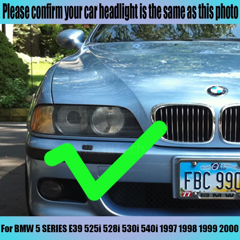 1 Set White+yellow Cotton Light Angel Eyes Halo Ring Kits for BMW 5 SERIES E39 525i 528i 530i 540i 1997 1998 1999 2000