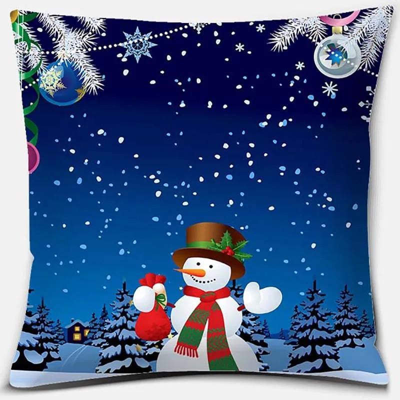 Christmas Themed Throw Pillow Cover with Short Plush Print for Living Room Decoration Cushion Cover Pillow Covers Decorative