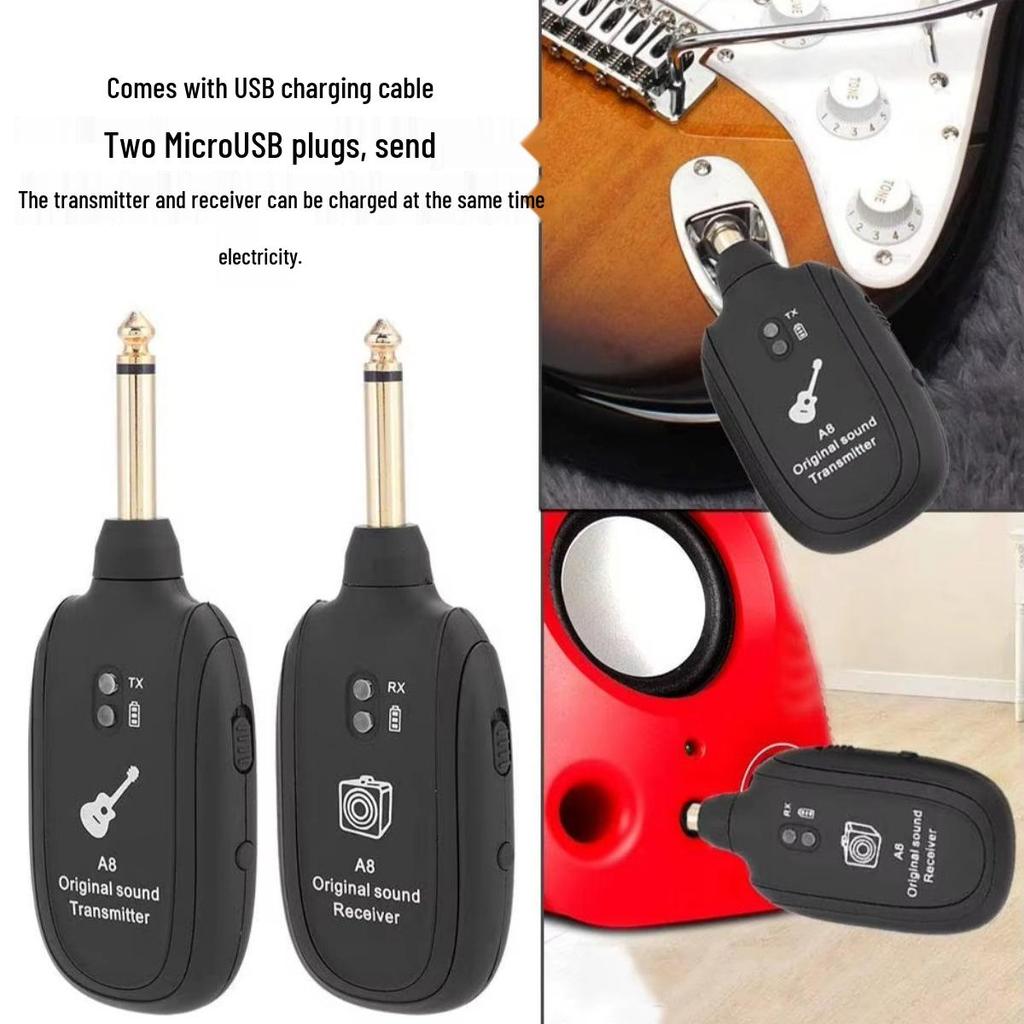 A8 Wireless Transmitter/Receiver for Guitars, Bass, Wind Instruments, and More