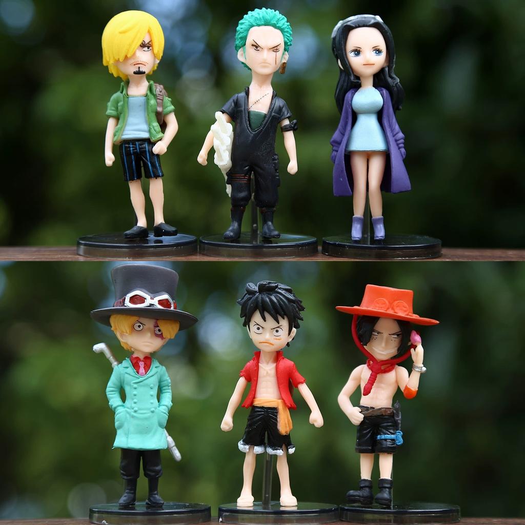 6pcs/set Anime One Piece Action Figure Luffy New Collectible Model Decorations Doll Children Toys For Christmas Gift PVC Poseable Articulated Scale 2