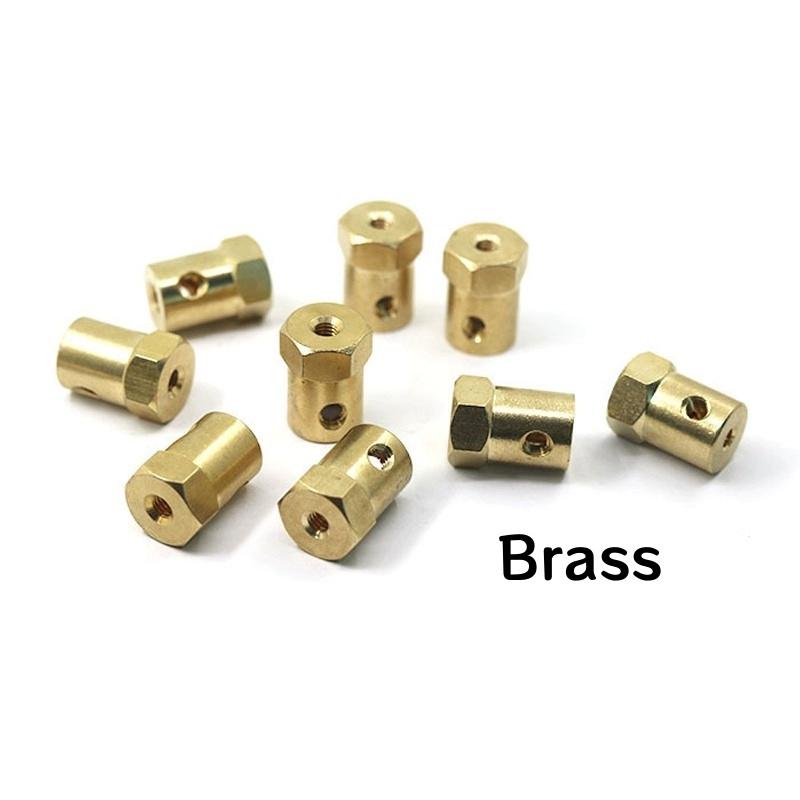 2–8mm Brass Hexagonal Coupling Adapter – Car Tire Axle Sleeve Connector