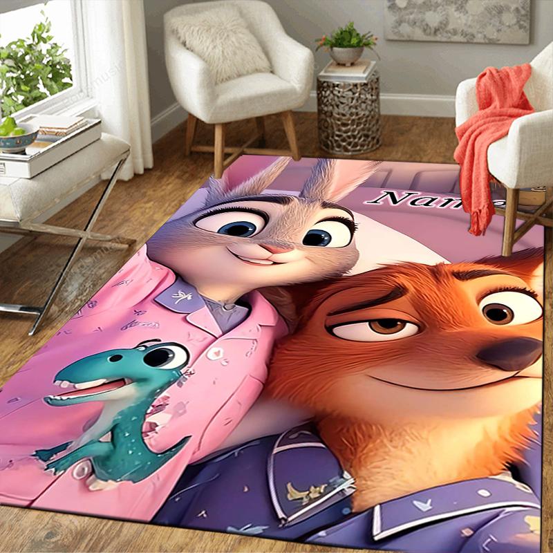 Custom 1Pc Fox Hare Adventure Rug Office Carpet Indoor Outdoor Entrance Doormat Nonslip Soft And Comfortable Living Room D916367