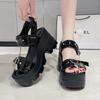 Fashion 10CM New Punk Style Women's Sandals Comfort Summer Beach Shoes Heels High Platform Slippers Woman Open Toe Pumps Large Size 42