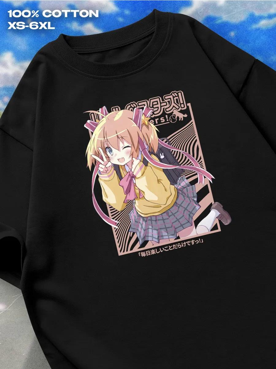 Komari Kamikita Little Busters T-shirt Mens Tshirt Womens Tshirts with Letters Print Short Sleeves T-Shirt Casual Street Tee Shirt Top L