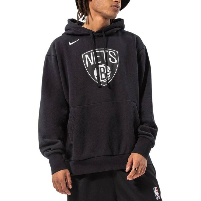 Nike NBA Brooklyn Nets Fleece Pullover Hoodie Black Men Streetwear DN8622-010