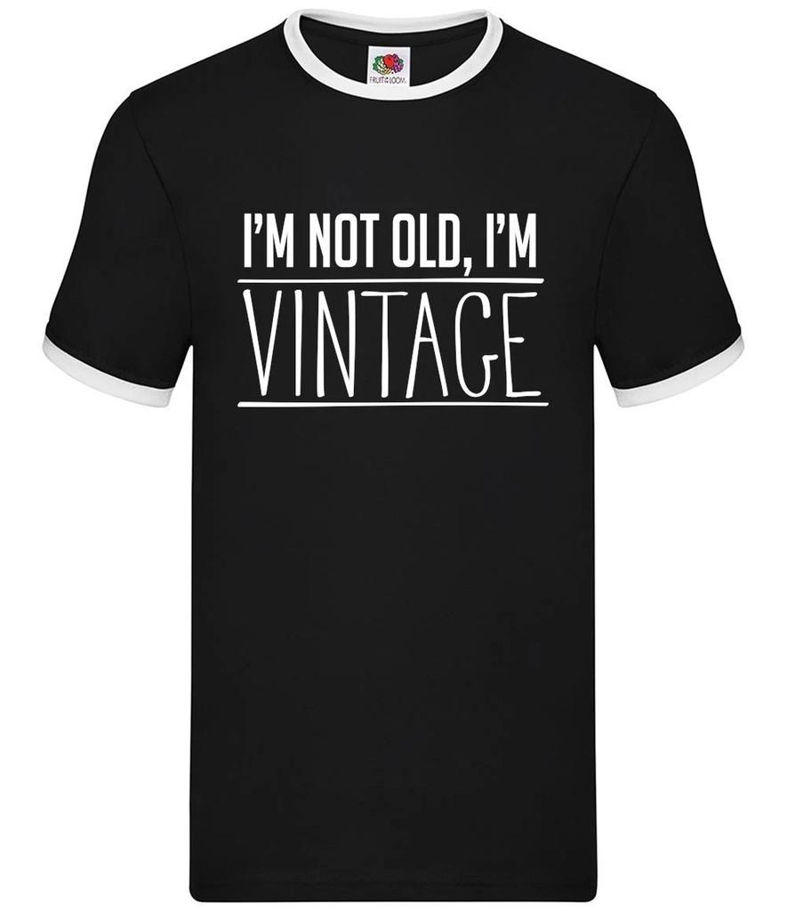 I'm Not Old, I'm Vintage - Mens Ringer - Funny Birthday Gift 50 60 70