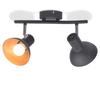 VidaXL Plafonnier 2 Ampoules E27 Noir Doré Lampe de Plafond Eclairage Lustre 244409