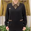 Camicia Base Plaid Finto Due Pezzi da Donna Primavera e Autunno Camicia a Maniche Lunghe Colletto Largo per Top Casual da Mamma