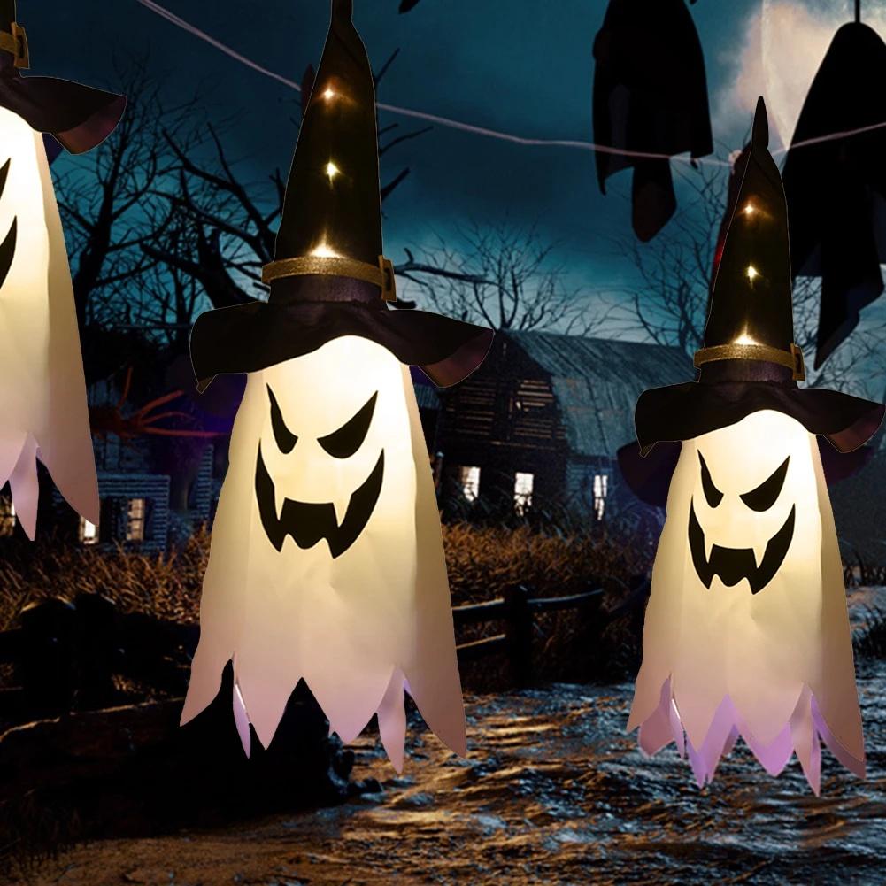 New Halloween Horror Atmosphere Creative Hanging Decorations Haunted House Scene Decoration LED Lights Ghost