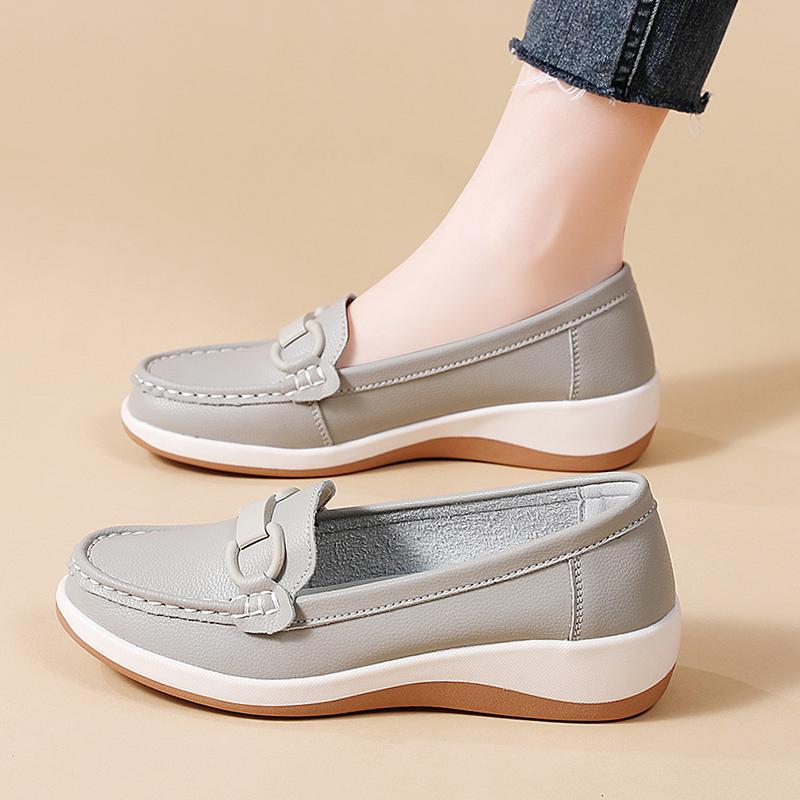 35-41 Dámské módní ležérní boty nadměrné velikosti s plochou podrážkou a jedním patním kopem, boty pro matky, mokasíny