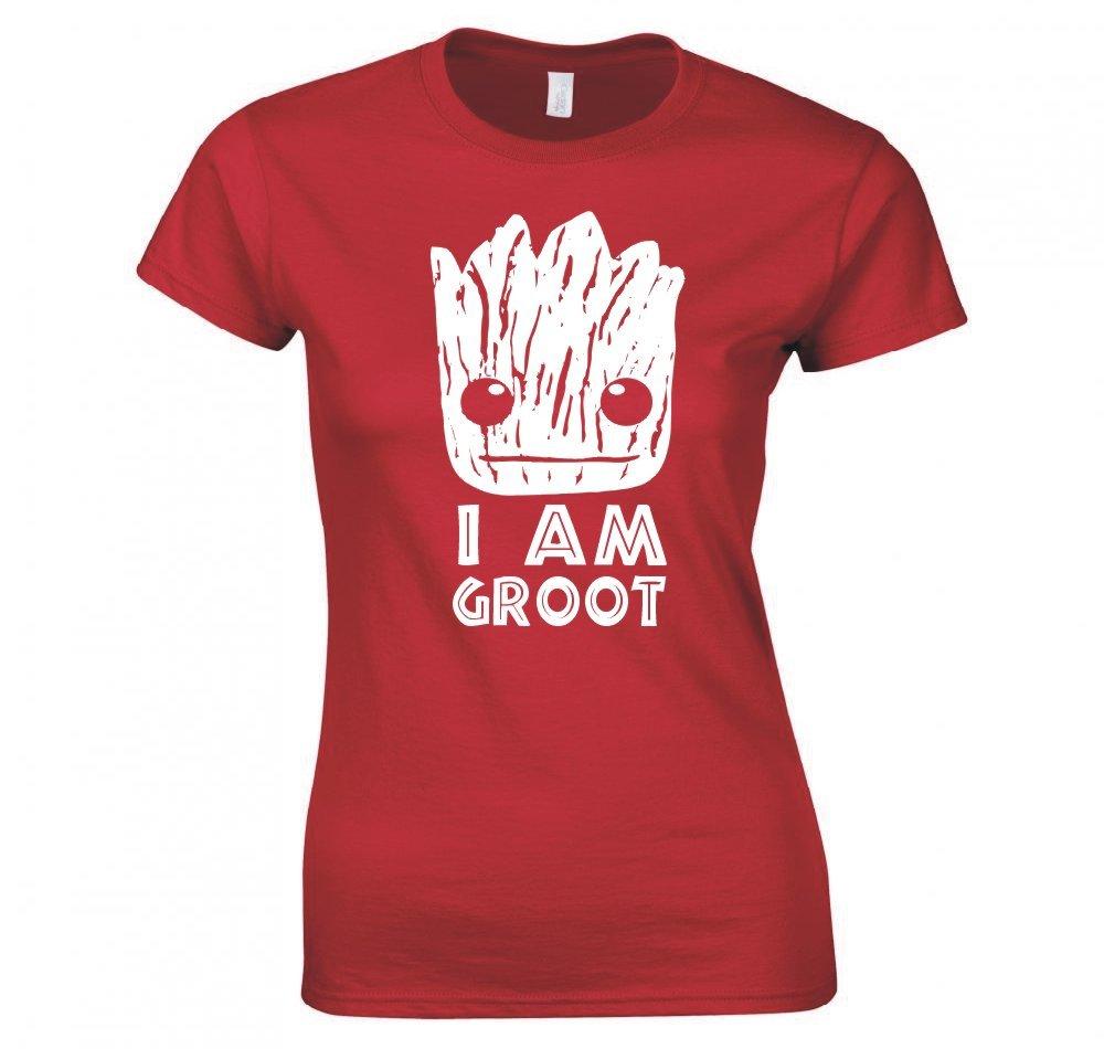 Guardians Of The Galaxy I Am Groot Face Ladies Tshirt New S