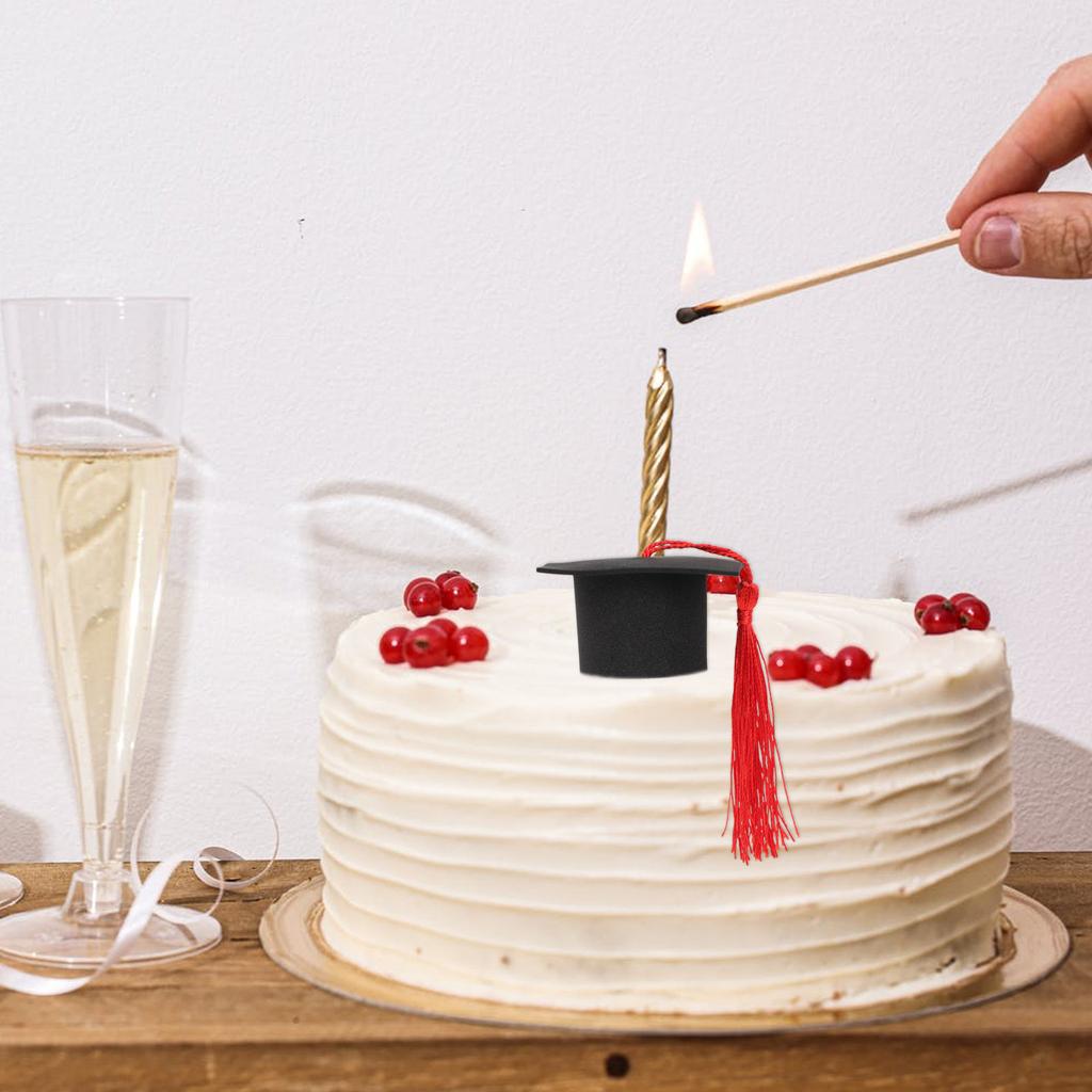 10Pcs Mini Doctoral Cap Decorations Graduation Theme Cake Topper Graduation Ornament for Dessert Decoration Desktop Landscape