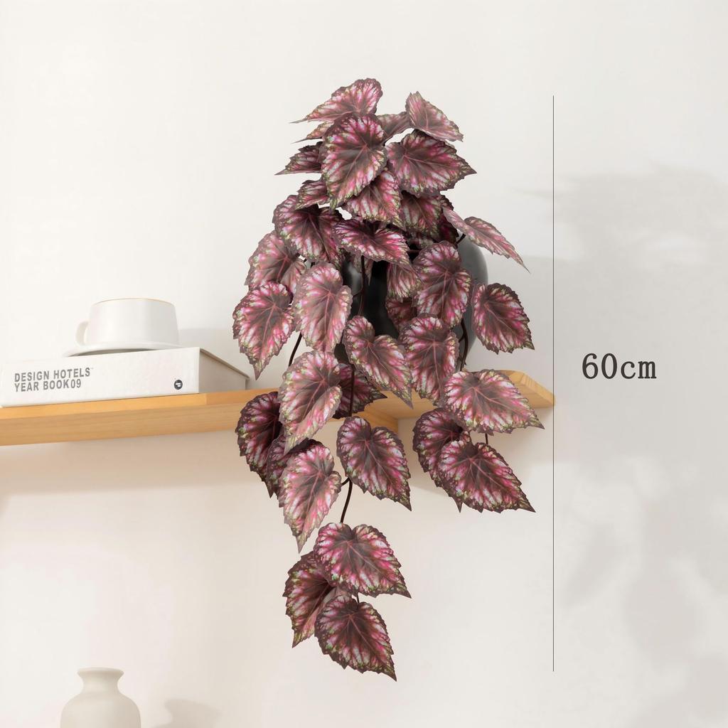 3pcs Cafe Decor Silk 38 Leaves Camellia Wall Hanging Artificial Plants Garden Decoration Simulation Perilla Leaf Green Plant