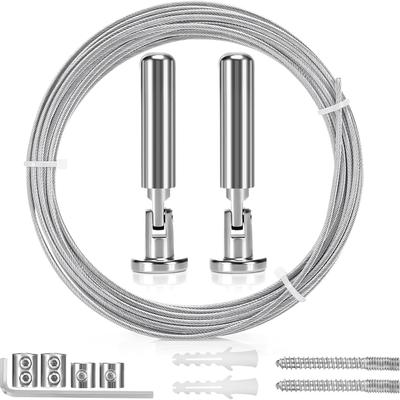 Kit Bastone per Tende 5m, Cavo in Acciaio per Tenda, Filo di Sospensione in Acciaio Inossidabile per Appendere Foto, Tende da Doccia, Corda per Tenda