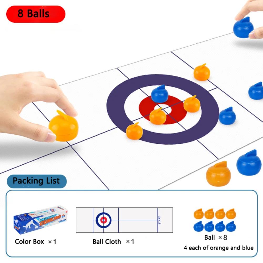 Foldable Desktop Curling Game Mini Interactive Toys Curling Table Parent Children Game Gift Puzzle Curling Board Game