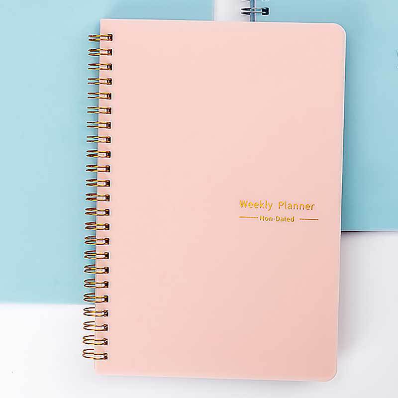 Weekly English Planner: 52-Week Cross-Border Spiral Notebook