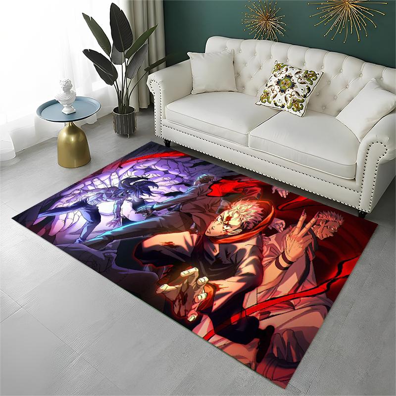 Cartoon Jujutsu Kaisen Anime Itadori Yuj Carpet Rug for Playroom Bedroom Living Room Sofa Home Decor,kid Non-slip Floor Mat