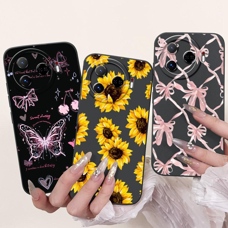 For Tecno Camon 30s 30sPro Phone Case Liquid Silicone Soft Back Cover For Camon 30 Pro 5G Bumper Dragon Cat Flower Butterfly