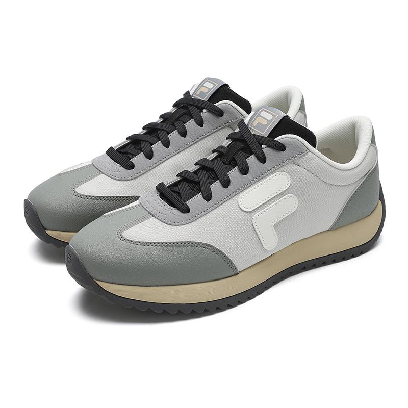 New FILA MODERNO Abrasion Resistant, Breathable, Lightweight Low Top Casual Shoes Men's Silver Gray F12M531114FSC