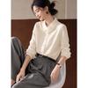 Elegant Acetate Blend Irregular Collar Commuter Blouse